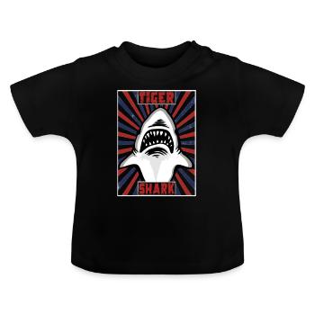 Tiger shark marine sealife sea shark shark - Baby Organic T-Shirt with Round Neck - black - Front