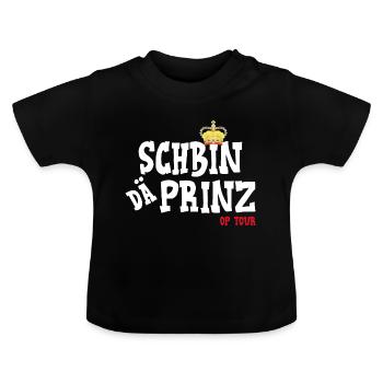 Koeln Schbin dae Prinz op Tour - Baby Bio-T-Shirt mit Rundhals - Schwarz - Vorne