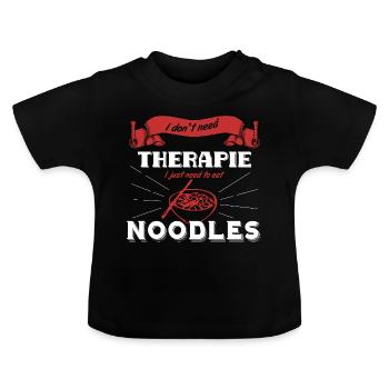 Nudeln Noodles - Baby Bio-T-Shirt mit Rundhals - Schwarz - Vorne