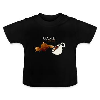 Game over Coffee Kaffe T-Shirt - Baby Organic T-Shirt with Round Neck - black - Front
