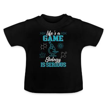 biology - Baby Organic T-Shirt with Round Neck - black - Front