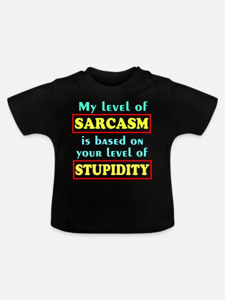Lustiger Spruch Shirt - Baby Bio-T-Shirt mit Rundhals - Schwarz