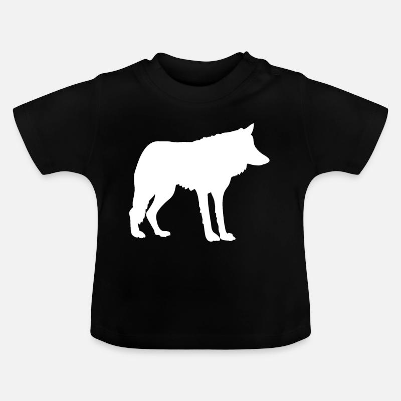 Wolf Wolf Pack Wolf Pack - Baby Organic T-Shirt with Round Neck - black