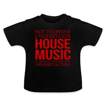 Discothèque House Music Clubbing - T-shirt bio col rond Bébé - noir - Devant