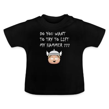 Le marteau de Thor - T-shirt bio col rond Bébé - noir - Devant