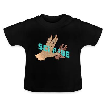 Sci High Five - Le salut le plus cool de tous les volcans - T-shirt bio col rond Bébé - noir - Devant