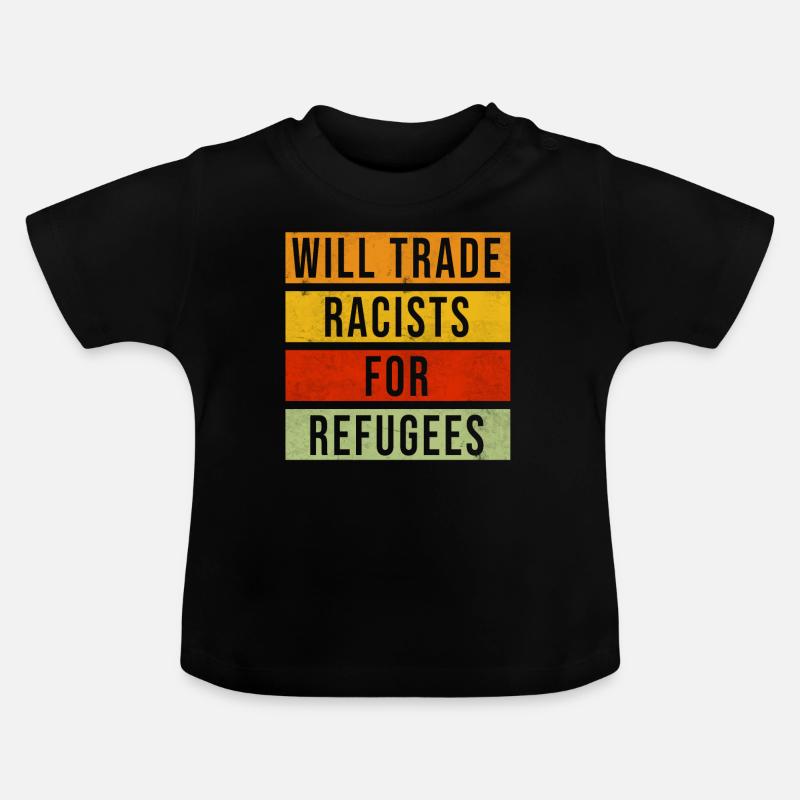 Antifa socialisme antifasciste et antiraciste - T-shirt bio col rond Bébé - noir