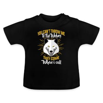 Wolf Wölfe - Baby Bio-T-Shirt mit Rundhals - Schwarz - Vorne