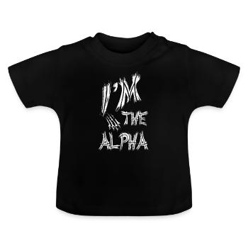 Wolf Wolves - I am the alpha - Baby Organic T-Shirt with Round Neck - black - Front