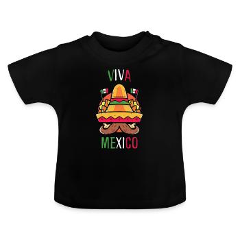 Sombrero mexico racines mexicaines mexicain - T-shirt bio col rond Bébé - noir - Devant