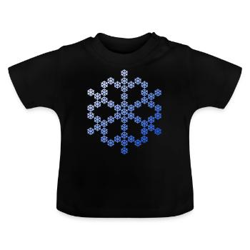 Flocon de neige de flocon de neige - T-shirt bio col rond Bébé - noir - Devant