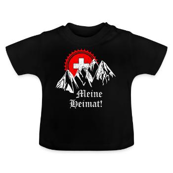 Ma patrie - Vintage Switzerland - T-shirt bio col rond Bébé - noir - Devant
