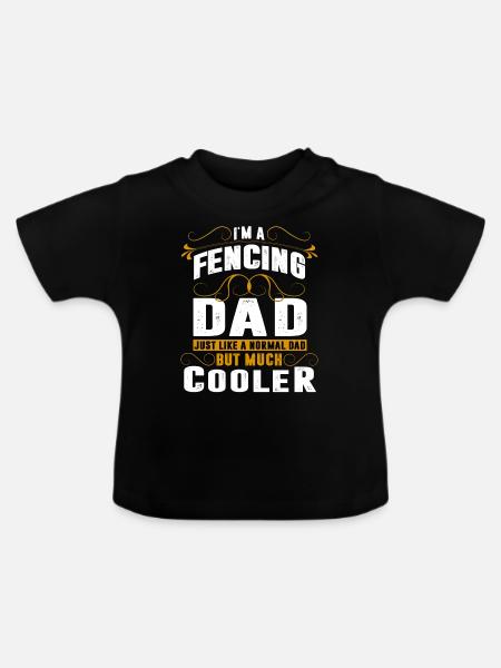 Fechten Schwertkampf Dad - Baby Bio-T-Shirt mit Rundhals - Schwarz