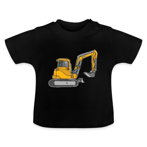BAGGER, gelbe Baumaschine mit Schaufel und Ketten - Baby Bio-T-Shirt mit Rundhals