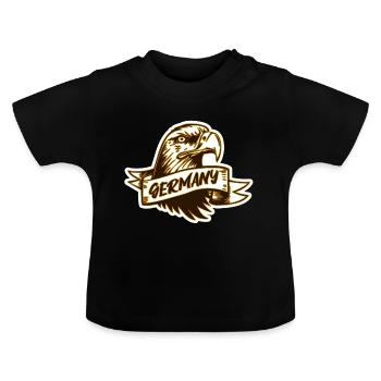 Germany. Germany. German eagle - Baby Organic T-Shirt with Round Neck - black - Front