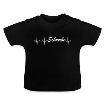 heartbeat Souabe drôle souabe souabe coeur - T-shirt bio col rond Bébé - noir - Devant