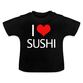 sushi - T-shirt bio col rond Bébé - noir - Devant