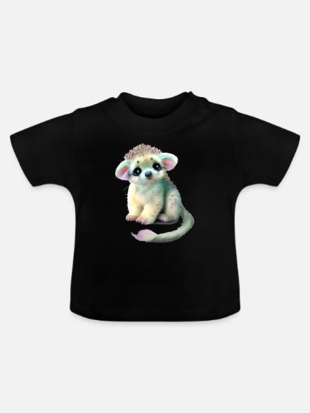 Kuscheln Baby Tier - Baby Bio-T-Shirt mit Rundhals - Schwarz