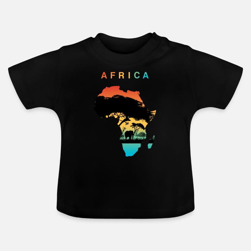 Afrique - T-shirt bio col rond Bébé - noir