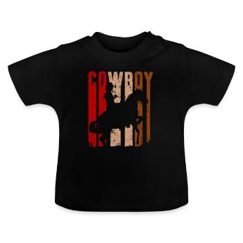 cow-boy - T-shirt bio col rond Bébé - noir - Devant