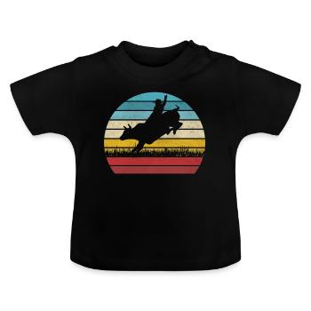 Rodeo Wild West Vache Cowboy Rétro Ouest - T-shirt bio col rond Bébé - noir - Devant