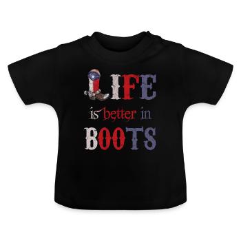 Cowboy Dallas Texas Cowboy Boots - Baby Organic T-Shirt with Round Neck - black - Front