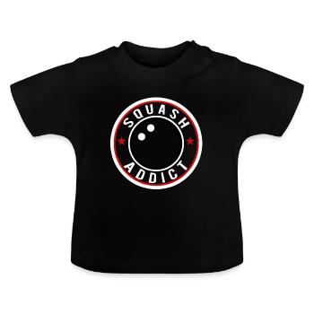 accro au squash - T-shirt bio col rond Bébé - noir - Devant