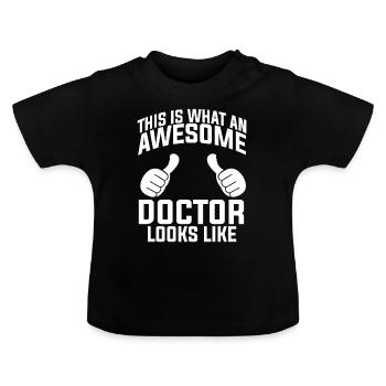 Doctor Doctor Medic Medicine Doctor Doctor - Baby Organic T-Shirt with Round Neck - black - Front