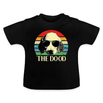 Funny animals Goldendoodle - Baby Organic T-Shirt with Round Neck - black - Front