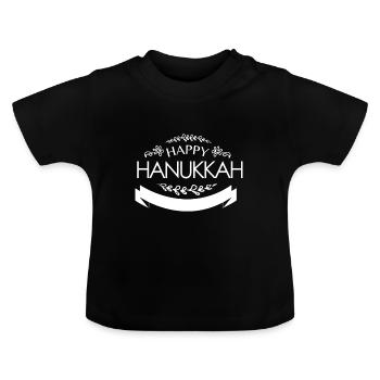 Hanukkah Judentum Juden Jüdisch jew Hanukah - Baby Bio-T-Shirt mit Rundhals - Schwarz - Vorne
