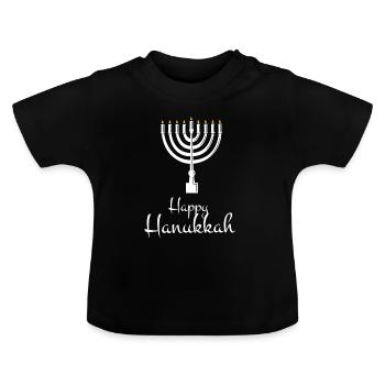 Hanukkah Judentum Juden Jüdisch jew Hanukah - Baby Bio-T-Shirt mit Rundhals - Schwarz - Vorne