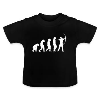 L’évolution arc-en-ciel flèche et arc - T-shirt bio col rond Bébé - noir - Devant