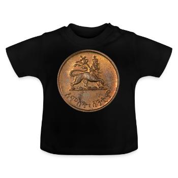 Lion de Juda - Reggae Jah Rastafarian Roots Rasta - T-shirt bio col rond Bébé - noir - Devant
