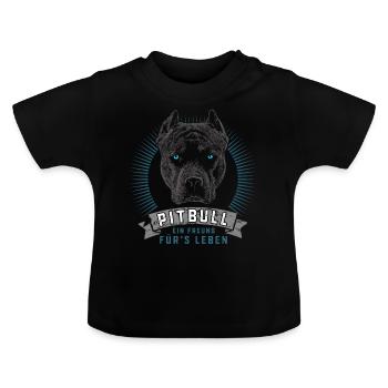 Pit bull 12 2018 4 01 - Baby Bio-T-Shirt mit Rundhals - Schwarz - Vorne