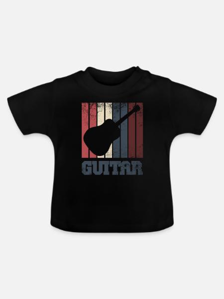 gitarre - Baby Bio-T-Shirt mit Rundhals - Schwarz