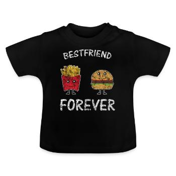 Meilleur repas des amis - T-shirt bio col rond Bébé - noir - Devant