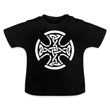 CELTIC CROSS WHITE - T-shirt bio col rond Bébé - noir - Devant