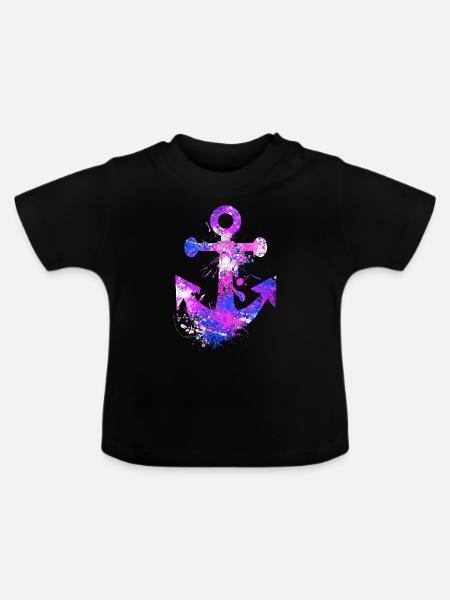 Anker - Baby Bio-T-Shirt mit Rundhals - Schwarz