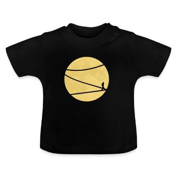 moon - Baby Organic T-Shirt with Round Neck - black - Front