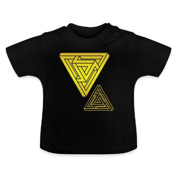 Illusion d’optique Triangle - T-shirt bio col rond Bébé - noir - Devant