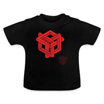 Illusion d’optique - T-shirt bio col rond Bébé - noir - Devant