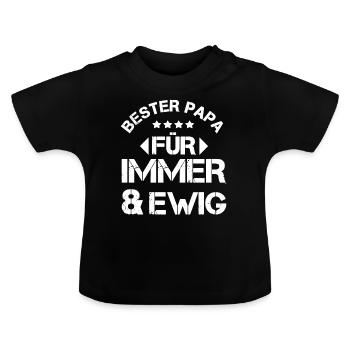 Bester Papa - Baby Bio-T-Shirt mit Rundhals - Schwarz - Vorne