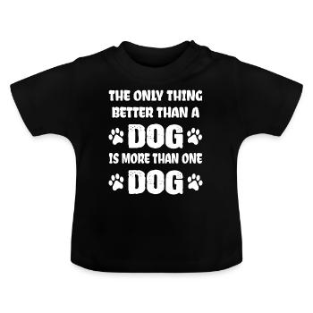 Hunde Sprüche - Baby Bio-T-Shirt mit Rundhals - Schwarz - Vorne