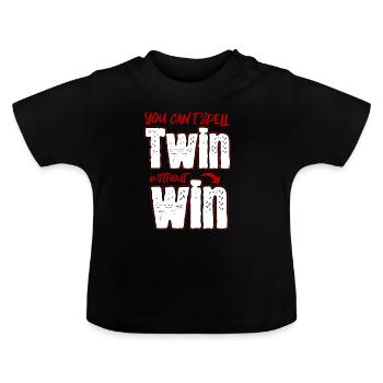 Vater zwilling twin win - Baby Bio-T-Shirt mit Rundhals - Schwarz - Vorne