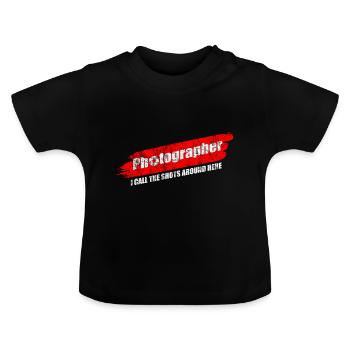 Fotograf - Baby Bio-T-Shirt mit Rundhals - Schwarz - Vorne