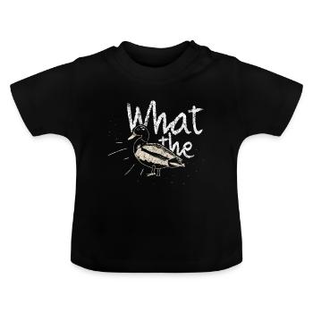 Canard disant - T-shirt bio col rond Bébé - noir - Devant