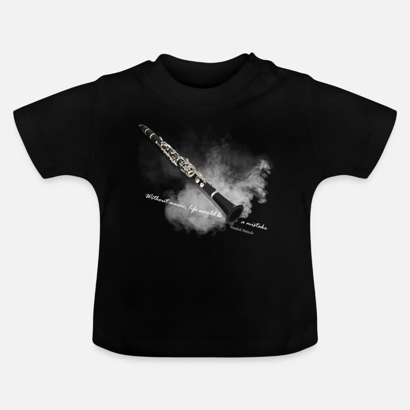 klarinette - Baby Bio-T-Shirt mit Rundhals - Schwarz