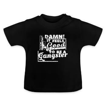 Gangster disant - T-shirt bio col rond Bébé - noir - Devant