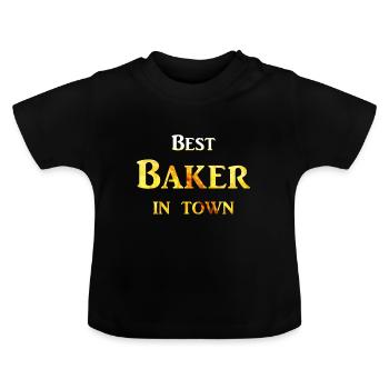 Best Baker in town - Baby Bio-T-Shirt mit Rundhals - Schwarz - Vorne