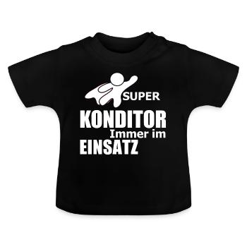 Konditor Beruf Geschenk - Baby Bio-T-Shirt mit Rundhals - Schwarz - Vorne